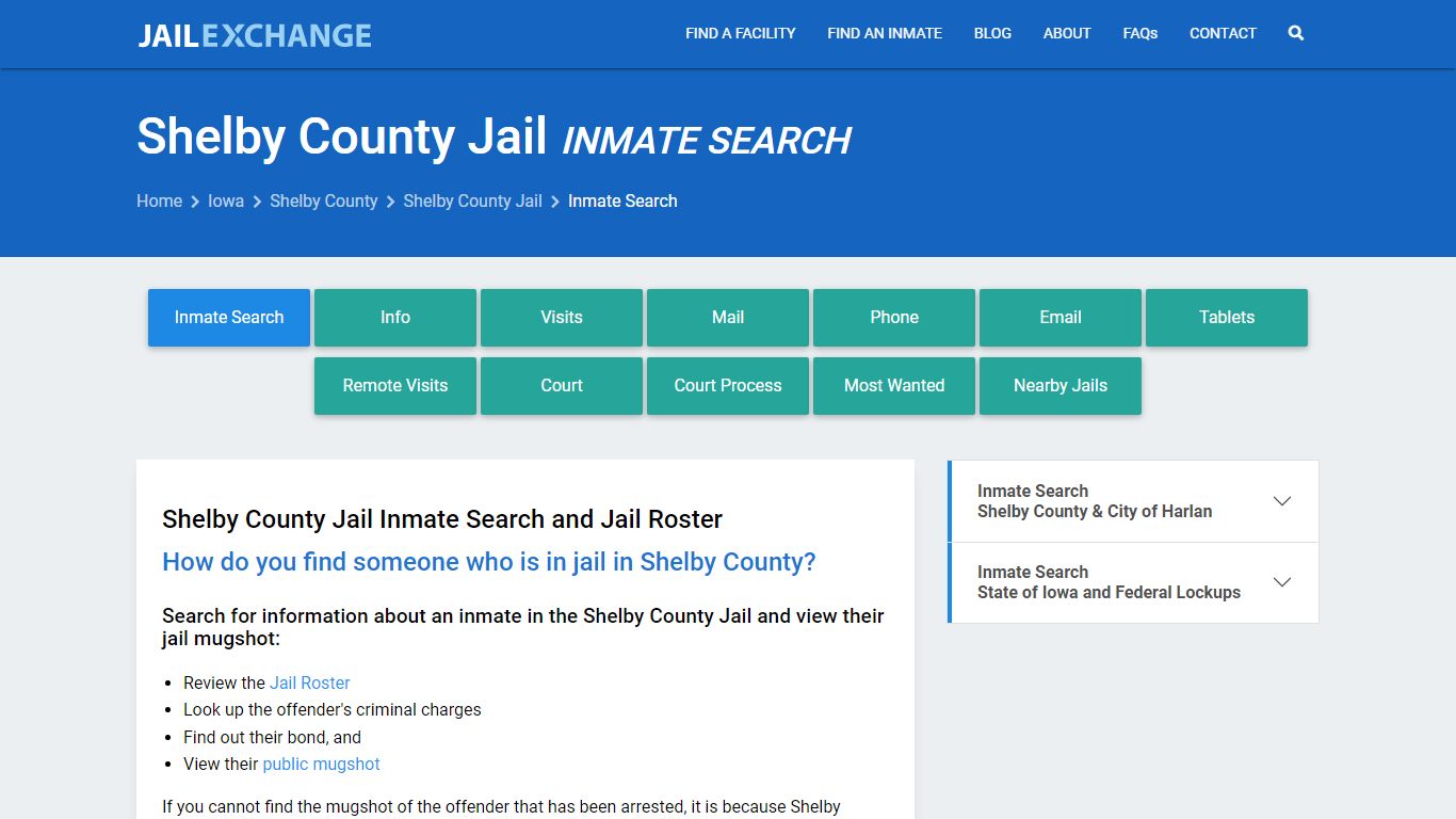 Shelby County Jail Inmate Search - Jail Exchange